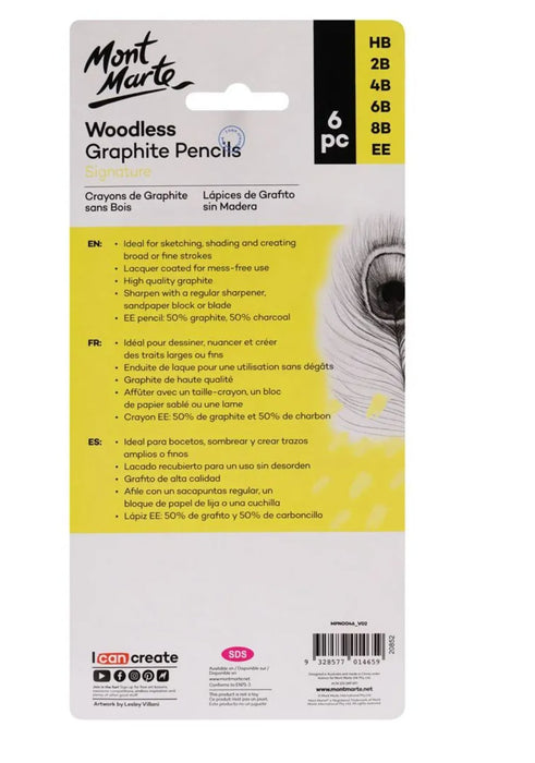 Woodless Graphite Pencils Signature 6pc - Handy Mandy Craft Store