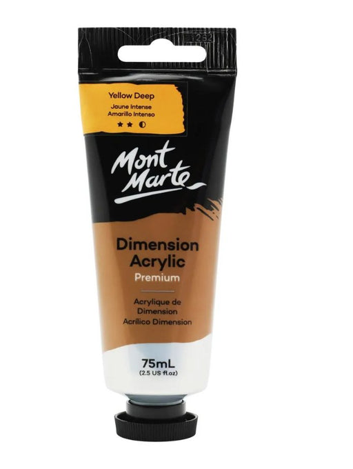 Yellow Deep Dimension Acrylic Paint Premium 75ml Tube - Handy Mandy Craft Store