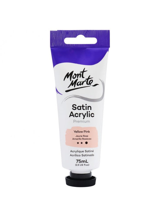 Yellow Pink Premium Satin Acrylic Paint 75ml - Handy Mandy Craft Store