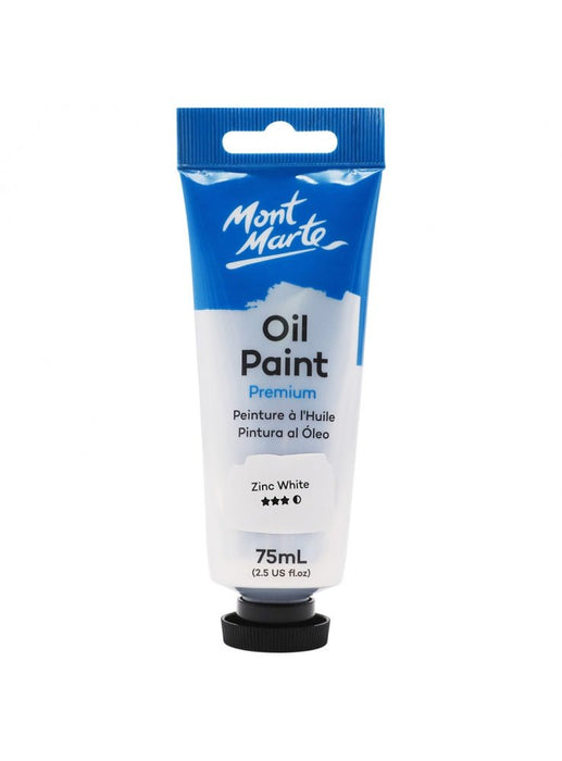 Zinc White Premium Oil Paint Tube 75ml - Handy Mandy Craft Store